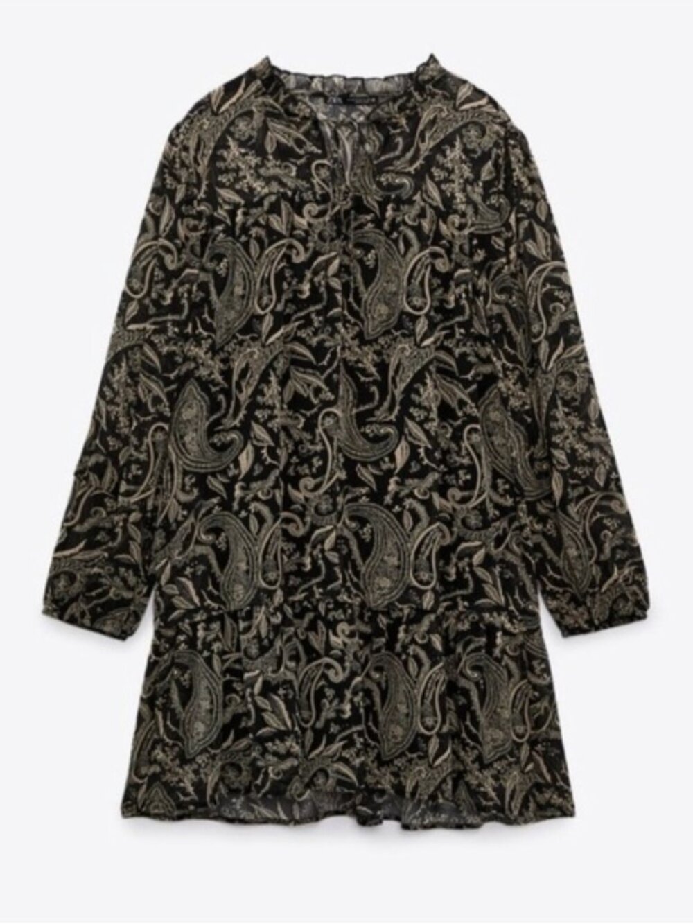Black Paisley Mini Dress